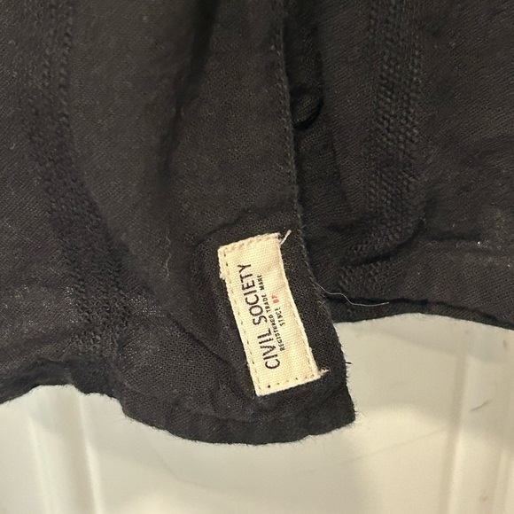Civil Society Men's Black Linen Blend Button Down Short sleeve Shirt, Size XL - Picture 4 of 4